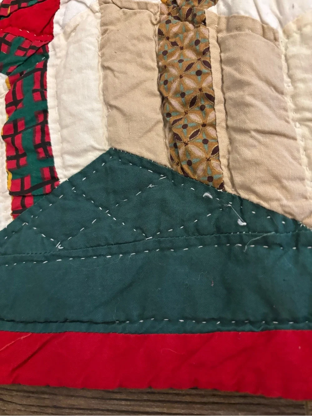 American Pacific Christmas Train Patchwork Quilted Thro/ Wall hanging 50” x 56.5